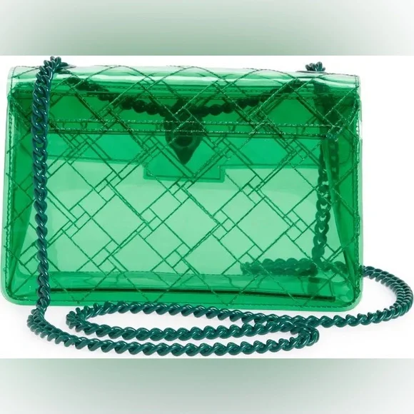 Kurt Geiger London Medium Kensington Green Vinyl Crossbody Bag - Picture 5 of 9
